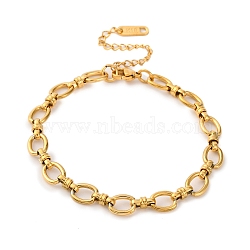 Ion Plating(IP) 304 Stainless Steel Mesh Chain Bracelet for Women, Real 18K Gold Plated, Inner Diameter: 1-7/8 inch(4.8cm)(X-BJEW-S003-02G)