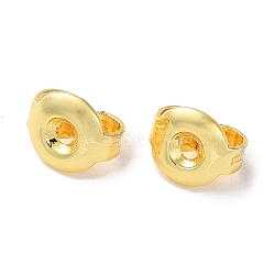 Rack Plating Brass Ear Nuts, Long-Lasting Plated, Lead Free & Cadmium Free, Golden, 4.5x5x3mm, Hole: 1mm(KK-F090-09G)