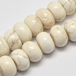 Rondelle Natural Magnesite Beads Strands, Creamy White, 12x7mm, Hole: 1mm, about 53pcs/strand, 15.7 inch(G-M138-25)