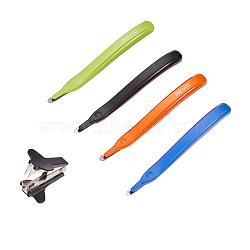 Plastic Staple Remover, with Metal Findings, Mixed Color, 150x15x17mm, 56x47x37mm, 5pcs/set(TOOL-NB0001-02)