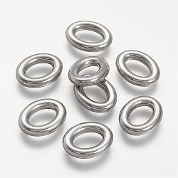 304 Stainless Steel Linking Ring, Oval, Stainless Steel Color, 20x15x4mm, Inner Diameter: 7x11mm(STAS-P104-15P)