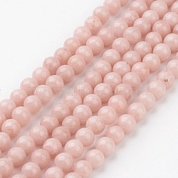 Natural Mashan Jade Round Beads Strands, Dyed, Light Salmon, 4mm, Hole: 1mm, about 98pcs/strand, 15.7 inch(X-G-D263-4mm-XS22)