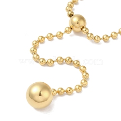 304 Stainless Steel Round Pendant Necklaces, Rosary Bead Necklaces, Real 18K Gold Plated, 17.01 inch(43.2cm)(NJEW-I126-09G)