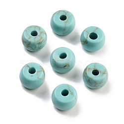 Dyed Synthetic Turquoise Beads, Barrel, Turquoise, 8~8.4x5~6.6mm, Hole: 2~3.2mm(G-C134-03C-03)