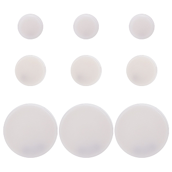 100Pcs 3 Styles Flat Round Plastic Bell Box, for Baby Toy, White, 15~33x8~11mm