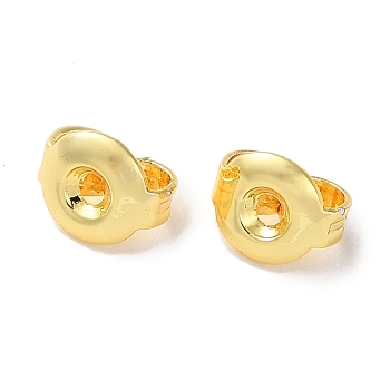 Rack Plating Brass Ear Nuts, Long-Lasting Plated, Lead Free & Cadmium Free, Golden, 4.5x5x3mm, Hole: 1mm