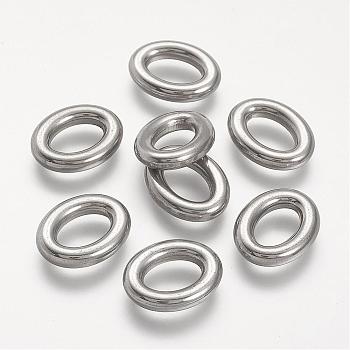 304 Stainless Steel Linking Ring, Oval, Stainless Steel Color, 20x15x4mm, Inner Diameter: 7x11mm
