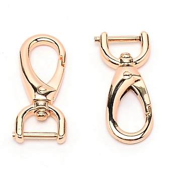 Alloy Swivel Clasps, Swivel Snap Hook, for Bag Replacement Accessories, Light Gold, 47x20.5x7.5mm, Hole: 5.5x13mm