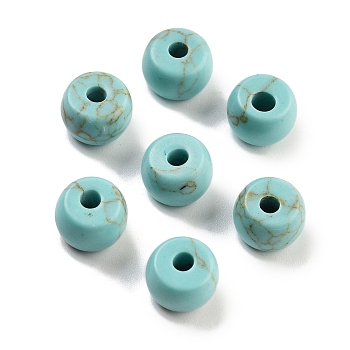 Dyed Synthetic Turquoise Beads, Barrel, Turquoise, 8~8.4x5~6.6mm, Hole: 2~3.2mm