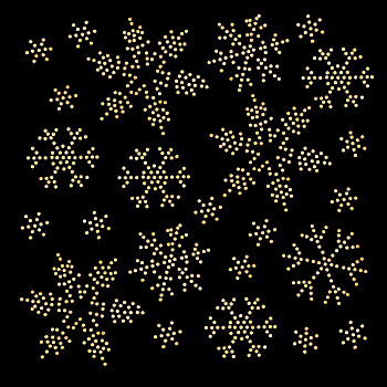 Snowflake Pattern Hotfix Rhinestones, Glass Rhinestone Decoration, Christmas, Goldenrod, 215x150x1mm
