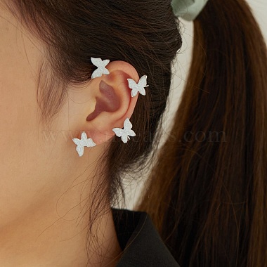 Bling Butterfly Ear Cuffs with Piercing(EJEW-I262-05C-P)-2