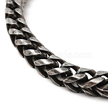 304 Stainless Steel Round Wheat Chain Bracelet with Magnetic Clasp for Men Women(BJEW-E009-15AS)-2