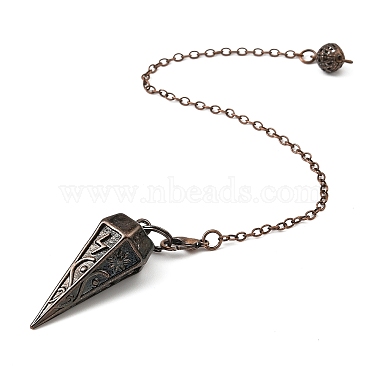 Rack Plating Brass Cone Dowsing Pendulum Pendants(AJEW-G064-01R)-4