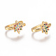 Golden Plated Brass Micro Pave Cubic Zirconia Cuff Earrings(EJEW-L244-25G)-1