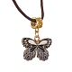 Alloy Enamel Butterfly Pendant Necklaces(NJEW-JN04580-04)-1