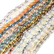 Electroplate Glass Beads Strands, Faceted, Fish, Mixed Style, Mixed Color, 10.5x6x5mm, Hole: 1.4mm, about 55pcs/strand, 21.97 inch(55.8cm)(EGLA-F157-M)