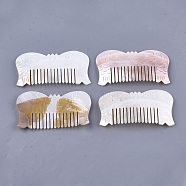 Freshwater Shell Combs, Fish, Seashell Color, 110~112x61~62x4~5mm(SSHEL-S258-66)