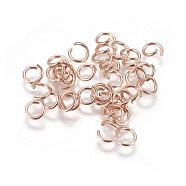 Ion Plating(IP) 304 Stainless Steel Open Jump Rings, Rose Gold, 20 Gauge, 5x0.8mm, Hole: 3.5mm(STAS-L216-07A-RG)