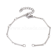 Brass Bar Link Chain Bracelet Making, with Jump Rings and Lobster Claw Clasps, Platinum, 6 inch(15.3cm)(AJEW-JB01219-02)