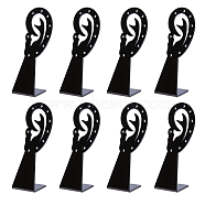 Ear Shape Opaque Acrylic Earring Display Stands, Tabletop Earring Stud Organizer Holder, Black, 3.05x2.9x10cm, Hole: 2.5mm(EDIS-WH0022-05A)