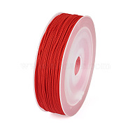 Braided Nylon Threads, Mambo Thread, with Spool, for Jewelry Making, Round, Red, 1mm, about 49.21 Yards(45m)/Roll(PJ-TAC0006-01B)