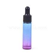 Two Tone Glass Dropper Bottles, with Glass Droppers and Black Cap, Empty Refillable Bottle, Colorful, 9.35cm, Capacity: 10ml(X-MRMJ-WH0056-89B)