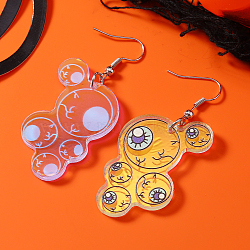 Halloween Acrylic Dangle Earrings, Platinum, Eye, 60x25mm(AI3808-3)