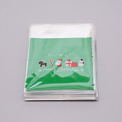 Christmas Theme Rectangle OPP Self-Adhesive Cookie Bags, for Baking Packing Bags, Environmentally Friendly, Christmas Themed Pattern, 129~152x98~100x0.05~0.3mm(OPP-SZC0001-02C)