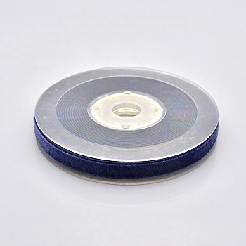 Polyester Velvet Ribbon for Gift Packing and Festival Decoration, Midnight Blue, 3/8 inch(10mm), about 50yards/roll(45.72m/roll)