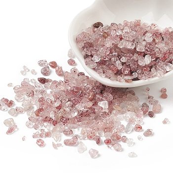 Natural Strawberry Quartz Chips Beads, No Hole, 2mm