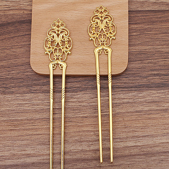 Alloy Hair Sticks, Long-Lasting Plated, Hair Accessories for Woman, Golden, 165x30mm