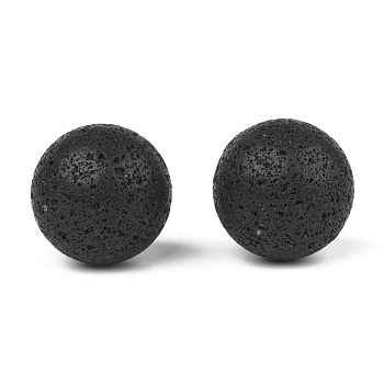 Natural Lava Rock Beads, No Hole/Undrilled, Round, for Cage Pendant Necklace Making, 40mm