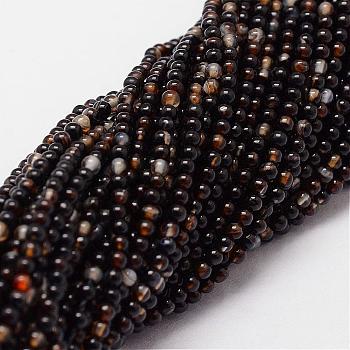 Natural Agate Beads Strands, Dyed & Heated, Round, 2mm, Hole: 0.5mm, about 190pcs/strand