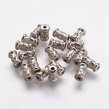 CCB Plastic Beads, Column, Platinum, 7.5x4mm, Hole: 1mm(CCB-P005-060P)