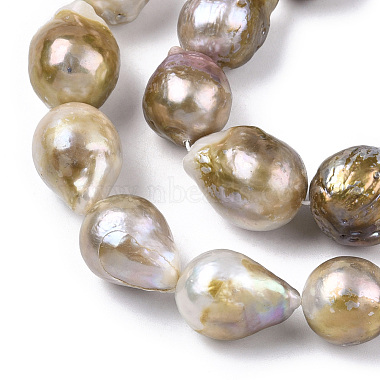 Natural Baroque Pearl Keshi Pearl Beads Strands(PEAR-S019-02B)-3