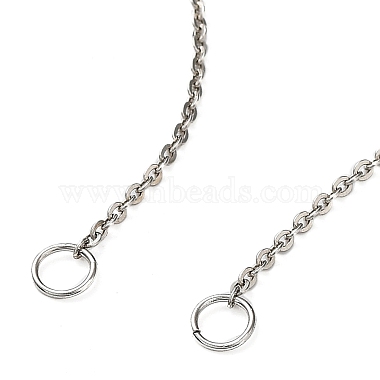 Rhodium Plated 925 Sterling Silver Cable Chains Necklace Makings(STER-B001-03P-A)-2