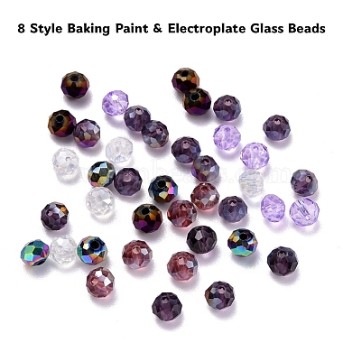 576Pcs 8 Style Baking Paint & Electroplate Glass Beads(EGLA-YW0001-19C)-3