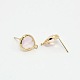 Real 18K Gold Plated Tone Brass Glass Stud Earring Findings(X-GLAA-J023-06G)-2