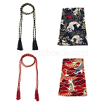 2 Sets 2 Colors  Rectangle with Fish Pattern Polyester Car Shift Boot Cover, with Cord, Mixed Color, 196x145x4.5mm, 1 set/color(AJEW-FH0004-95)
