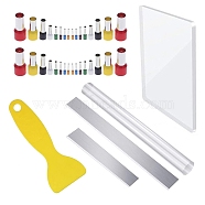 Stainless Steel & Plastic Clay Craft Tool Kits, including Hole Punches, Scraper, Press Board, Roller Pin, Mixed Color, 37pcs/set(PW-WG24713-01)