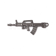 Tibetan style Alloy Pendants, Gun Charm, Black, 26.5x67x4mm, Hole: 3mm(FIND-M021-20B)