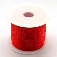 Braided Nylon Thread, Red, 2mm, about 54.68 yards(50m)/roll(NWIR-R026-2.0mm-700)