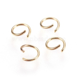 304 Stainless Steel Open Jump Rings, Golden, 22 Gauge, 5x0.6mm, Inner Diameter: 3.5mm, about 1000pcs/bag(STAS-P212-19G-06)