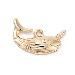 Alloy Pendants, Whale Shape, Light Gold, 12x21x4mm, Hole: 2mm(FIND-Z057-01KCG)