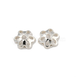 925 Sterling Silver Bead Caps, Multi-Petal, Flower, Silver, 5x1.3mm, Hole: 1mm, about 250pcs/10g(STER-C007-03D-S)