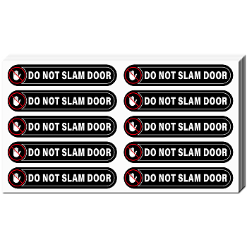 Mini PVC Coated Self Adhesive DO NOT SLAM DOOR Warning Stickers, Waterproof Caution Sign Safety Sign Decals, Palm, 174x276mm, 8 sheets/set