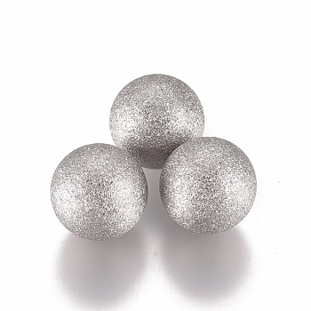 Tarnish Resistant 304 Stainless Steel Textured Beads, No Hole/Undrilled, Round, Stainless Steel Color, 10mm