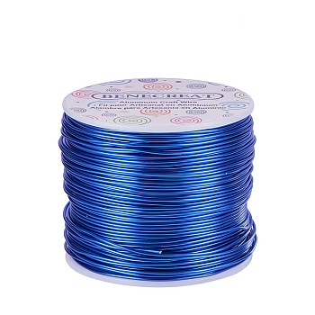 Round Aluminum Wire, Blue, 17 Gauge, 1.2mm, about 380.57 Feet(116m)/roll