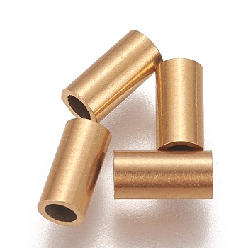 Ion Plating(IP) 304 Stainless Steel Tube Beads, Golden, 6x3mm, Hole: 2mm