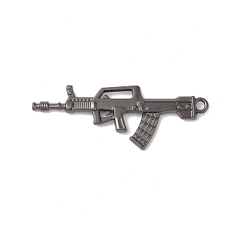 Tibetan style Alloy Pendants, Gun Charm, Black, 26.5x67x4mm, Hole: 3mm